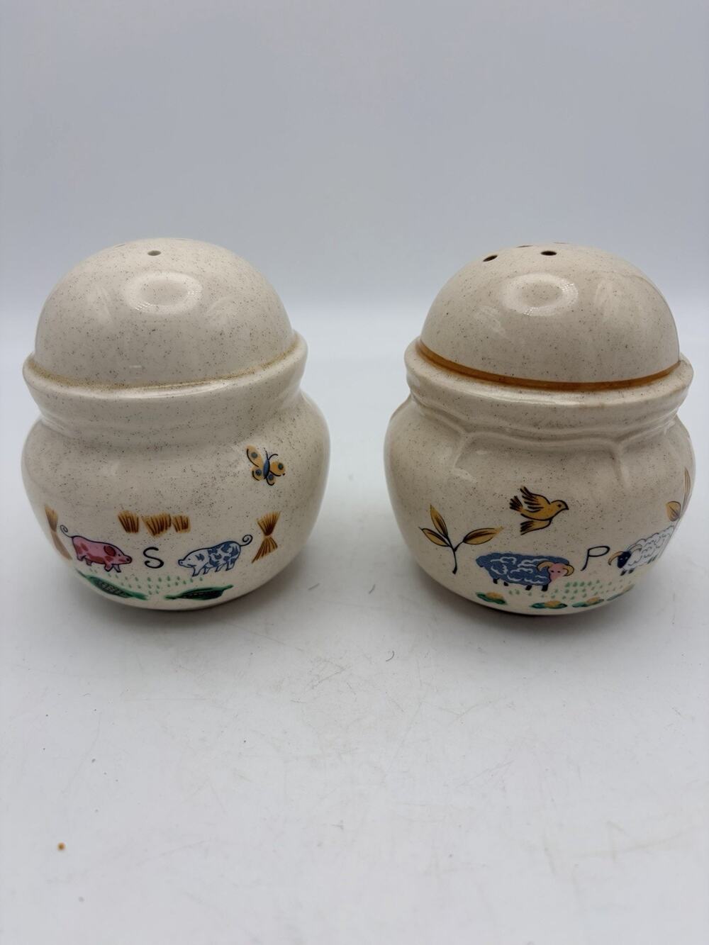 VINTAGE International China SALT & PEPPER SET Heartland Pattern Cottage